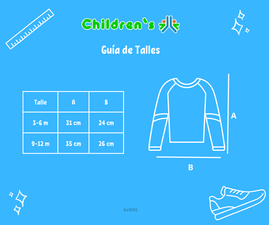 Tabla de talles — Remera Jersey Trasha Manga larga estampada con relieve