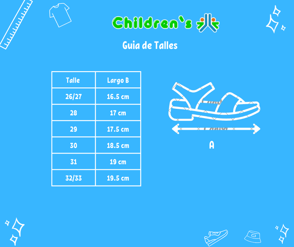 Tabla de talles — Sandalia ojota