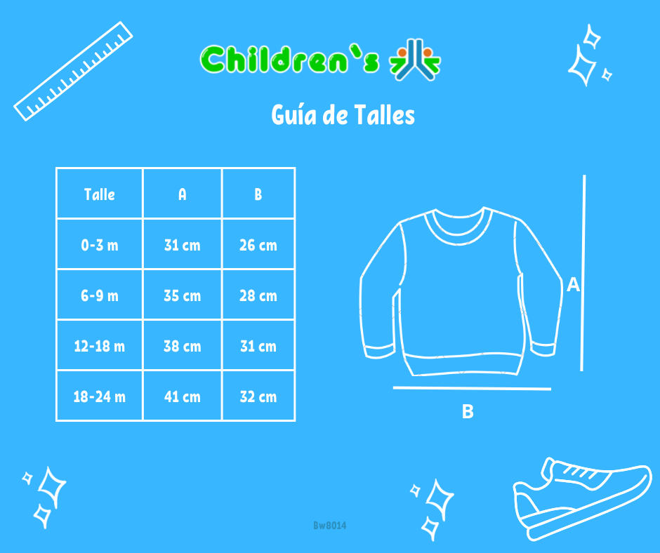 Tabla de talles — Buzo de Algodon Frizado Con Buho  Bordado