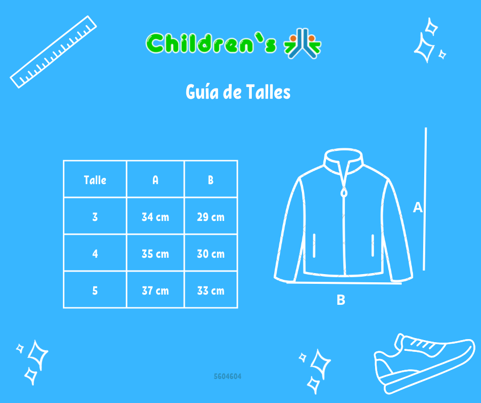 Tabla de talles — Campera Tejida con Cierre Bordado Corazones