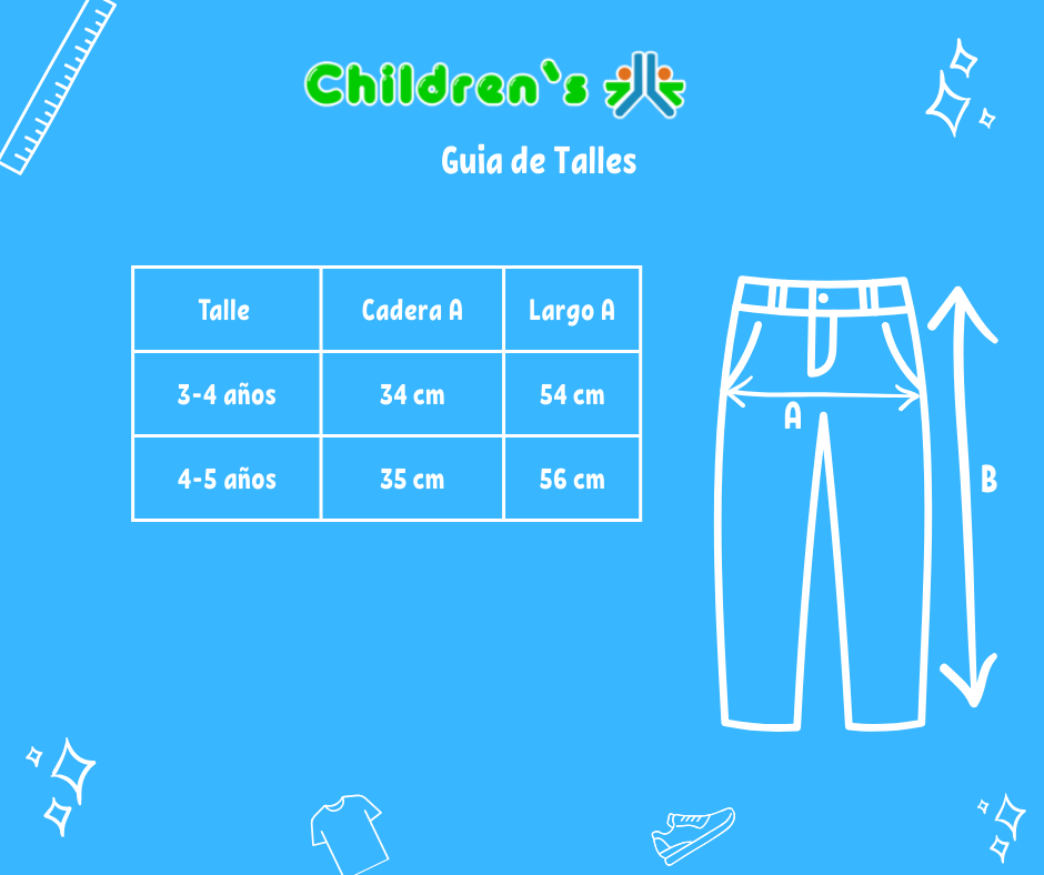 Tabla de talles — Pantalon tela Mecanica con pinza