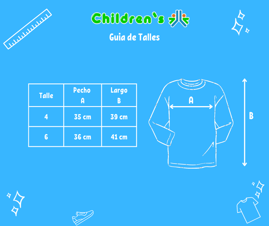 Tabla de talles — Buzo Termico Estampada Rosas