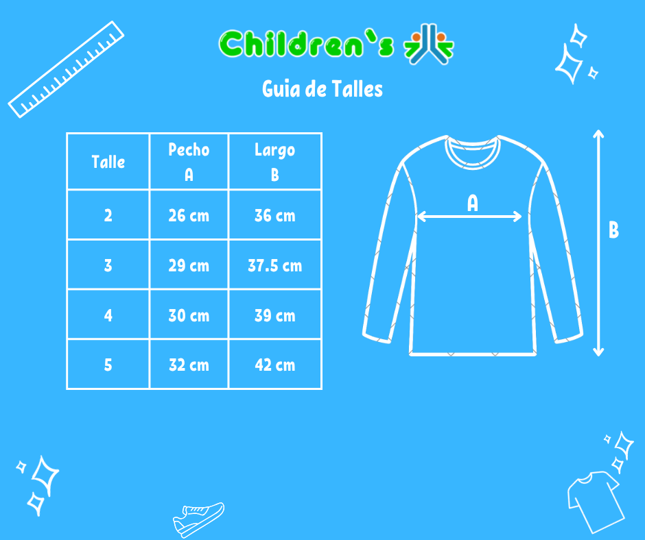 Tabla de talles — Remera Termica  Liberty