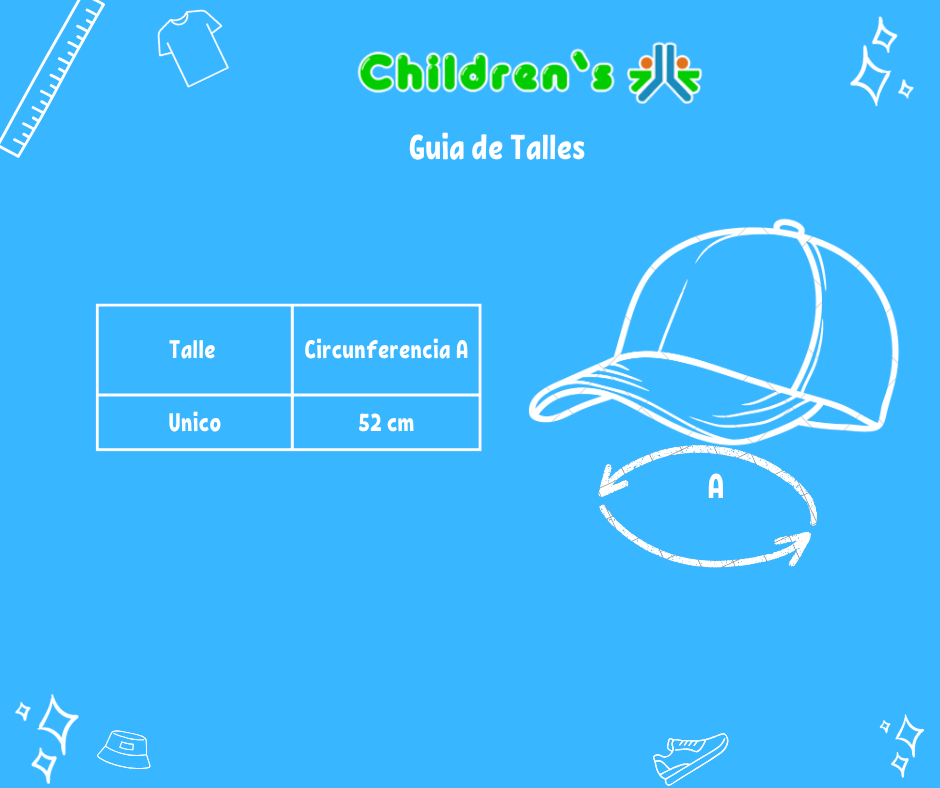 Tabla de talles — Gorro Cap Visera Gorra Cars Regulable