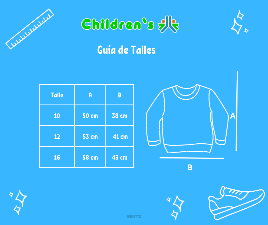 Tabla de talles — Buzo de Algodon Frizado Estampado de Hello Kitty
