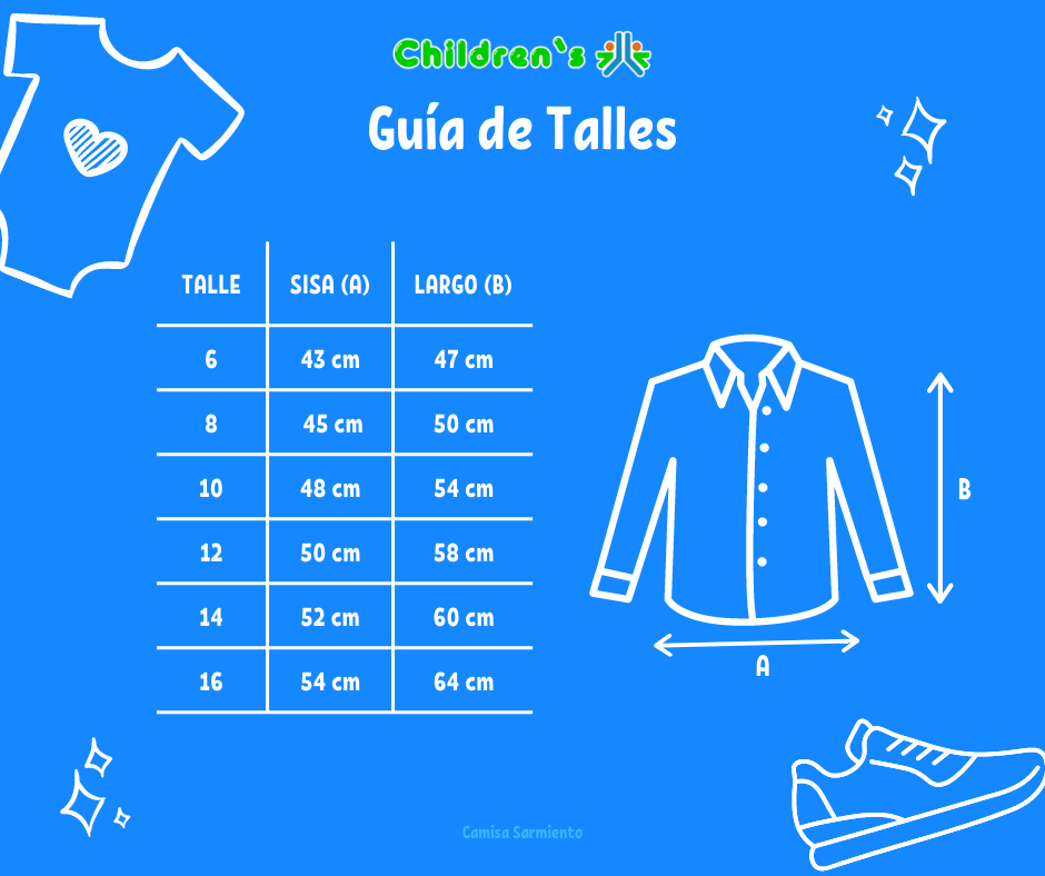 Tabla de talles — CAMISA COMUNION  LABRADO