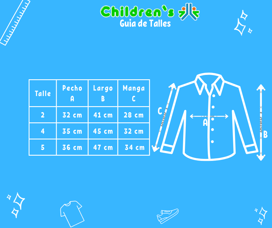 Tabla de talles — Camisa Mancha Larha Vichy Rayada