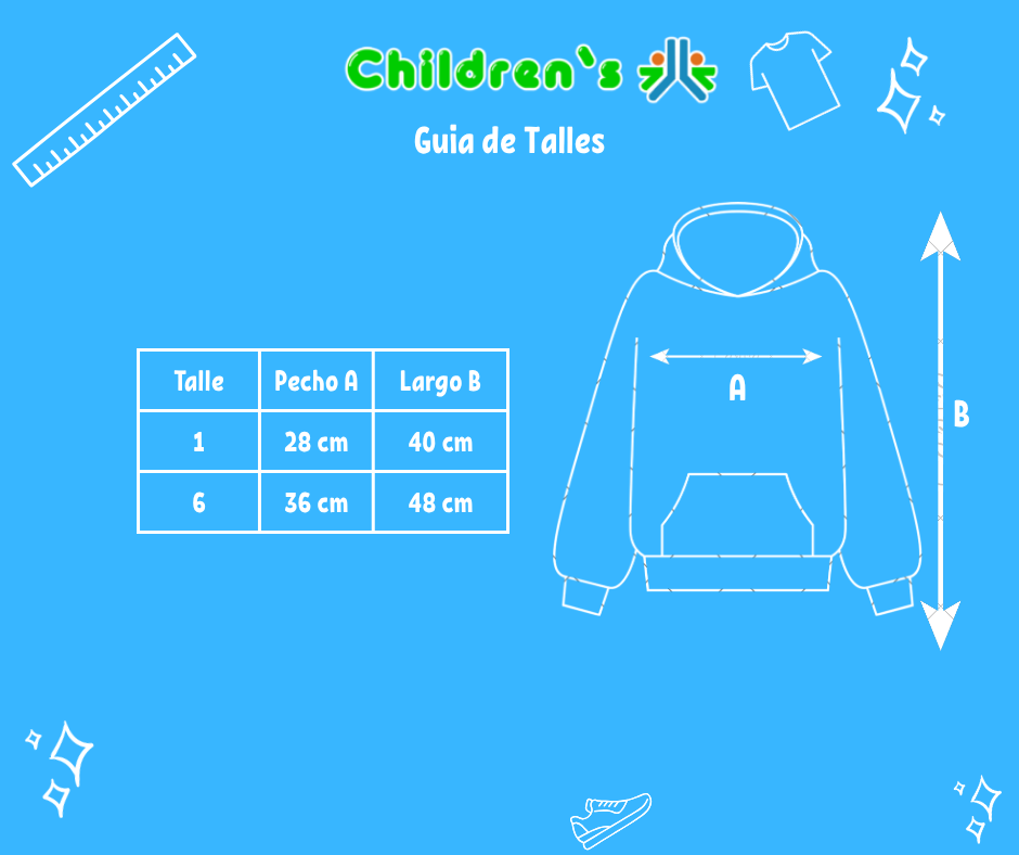 Tabla de talles — Buzo de Polar Bordado con Cuello Cruzado y Broche