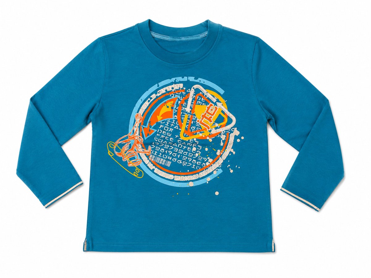 Remera Manga Larga Estampado Metalizado Con Flechas