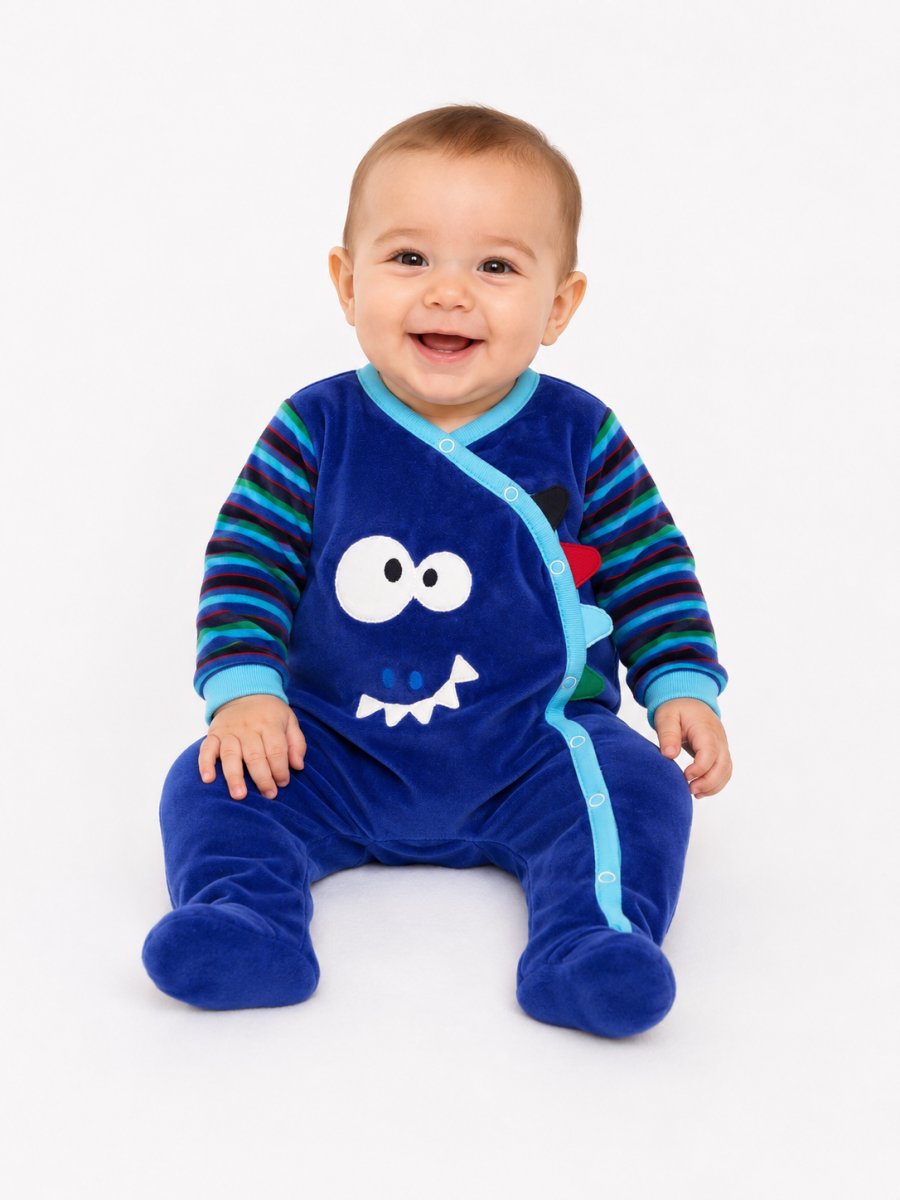Enterito Plush Manga Larga Bordado